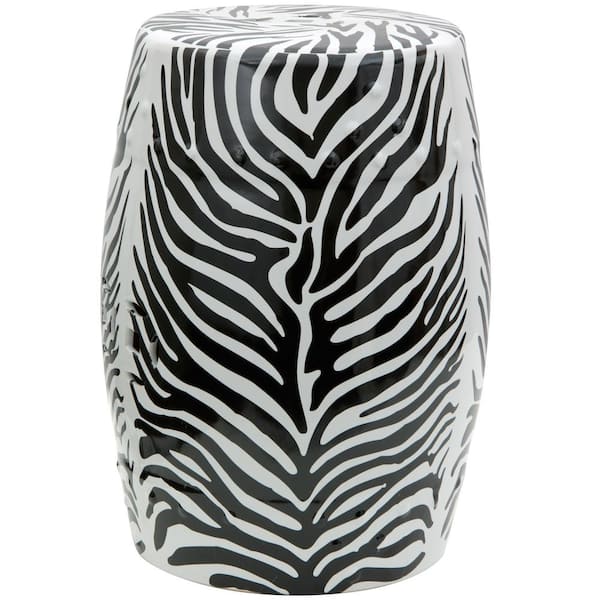 Zebra Porcelain Ottoman