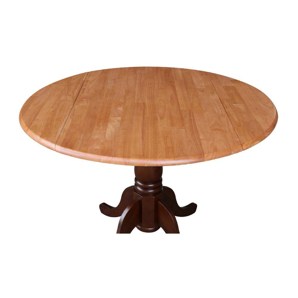 Cottage Charm Espresso Extendable Round Wood Dining Table