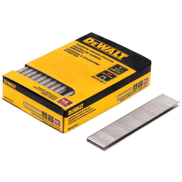 DEWALT 1/4 in. x 1 in. 18-Gauge Glue Collated Crown Staple (2500 Pieces)