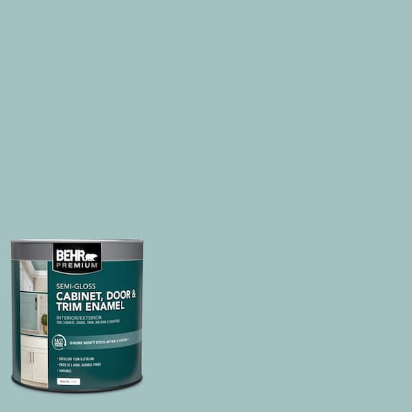 BEHR PREMIUM 1 qt. #S440-3 Aspiring Blue Semi-Gloss Enamel Interior/Exterior Cabinet, Door & Trim Paint