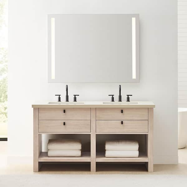 Lustro 48 in. x 36 in. Bright White Integrated LED Illuminated Dimmable Vanity Light Mirror