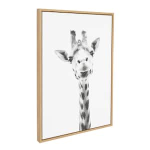 33 in. x 23 in. "Giraffe" by Tai Prints Framed Canvas Wall Art