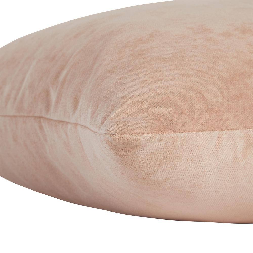 Sugar Beige Velvet 20" Square Throw Pillow