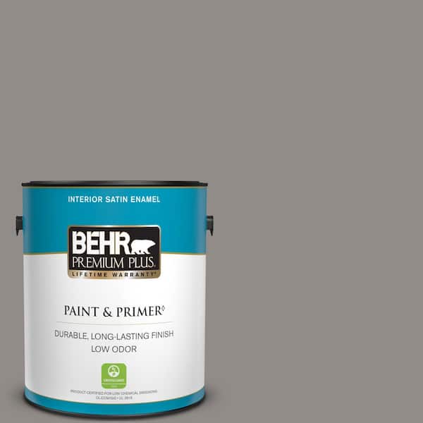 BEHR PREMIUM PLUS 1 gal. #790F-4 Creek Bend Satin Enamel Low Odor Interior Paint & Primer