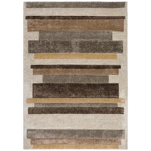 Carmona Abstract Beige 5 ft. 1 in. x 7 ft. 5 in. Area Rug