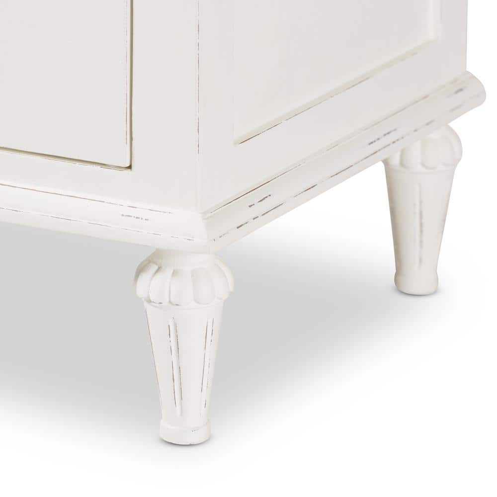 White Cedar 3-Drawer Nightstand with Tapered Legs