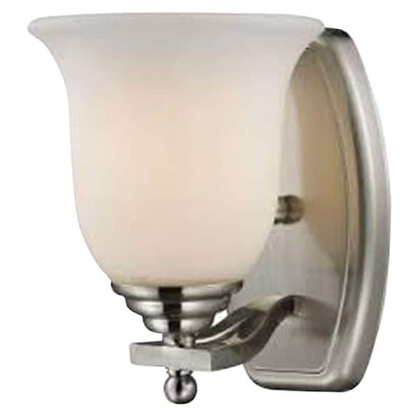 Unbranded Lagoon 6 in. 1-Light Brushed Nickel Vanity Light with Matte Opal Glass Shade with No Bulbs Included