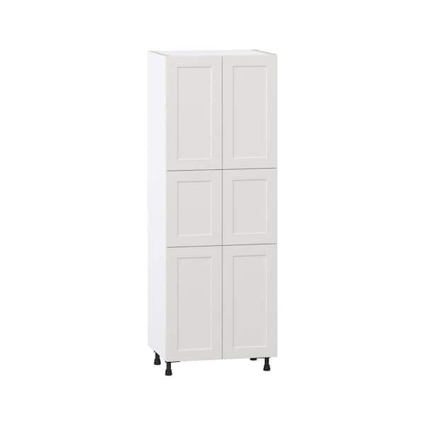 J COLLECTION Galveston 30 in. W x 24 in. D x 84.5 in. H Assembled Shaker Pantry Kitchen Cabinet in Light Grey with 5-Shelves