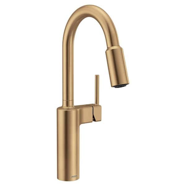 Inara Bronzed Gold 16.95 in. H Pull Down Kitchen Sprayer Faucet with 360° Spout Swivel and PowerBoost