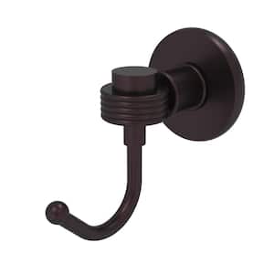 Continental Collection Wall-Mount Robe Hook with Groovy Accents in Antique Bronze