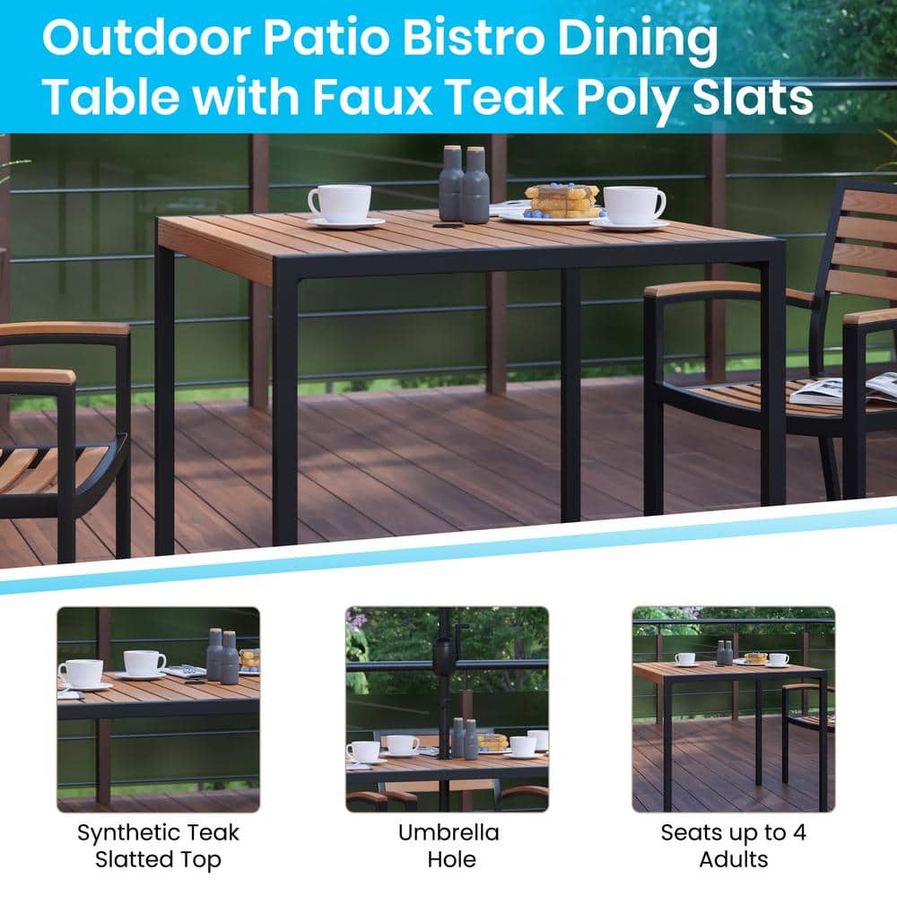 Lark 4-Person Black Aluminum and Plastic Outdoor Dining Set