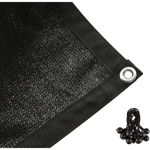 6 ft. x 8 ft. Black 90% Shade Fabric Cloth with Grommets for Pergola Cover Canopy (12 Bungee Balls)