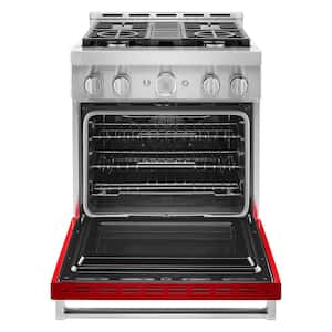 30 in. 4.1 cu. ft. Smart Commercial-Style Gas Range with Self-Cleaning and True Convection in Passion Red