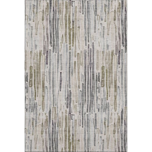 Mayfield Premium Machine Washable Abstract AMF1684 Beige 10 ft. x 14 ft. Area Rug