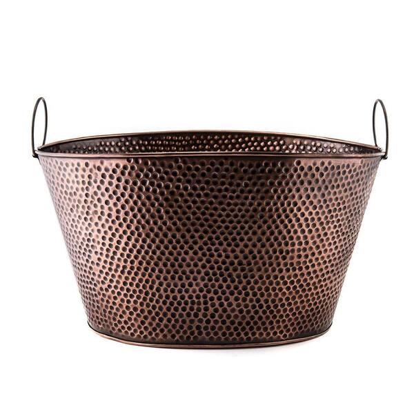 Old Dutch 7.9 Gal., 18 in. x 15 in. x 9.75 in. Oval Antique Hammered Copper Party Tub