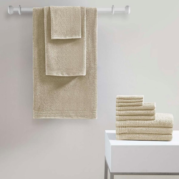Unbranded Basics 12-Piece Bath Towel set, 100% Cotton Soft and Absorbent Quick Dry Bath Towel Set, Light Yellow