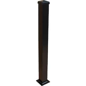 3 in. x 3 in. x 38 in. Textured Black Aluminum Post with Welded Base