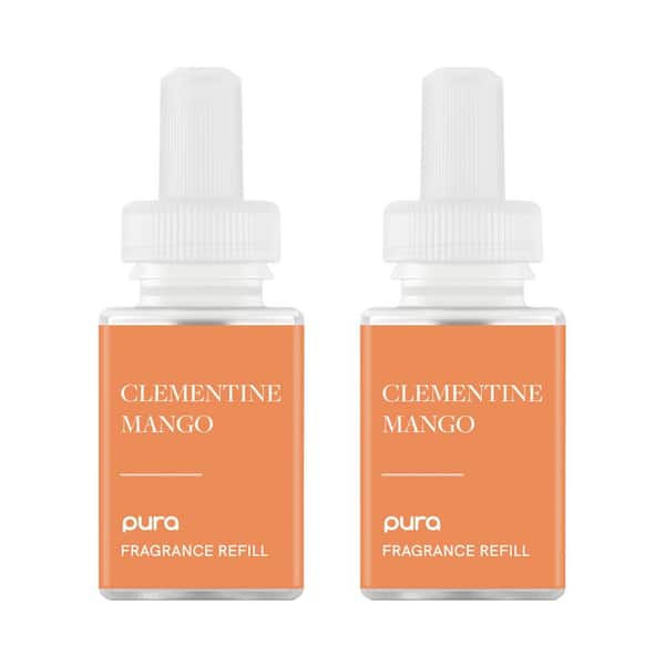 Pura Clementine Mango - Fragrance Refill Dual Pack - Smart Vial - Targets Bathroom Malodor - For Smart Fragrance Diffusers