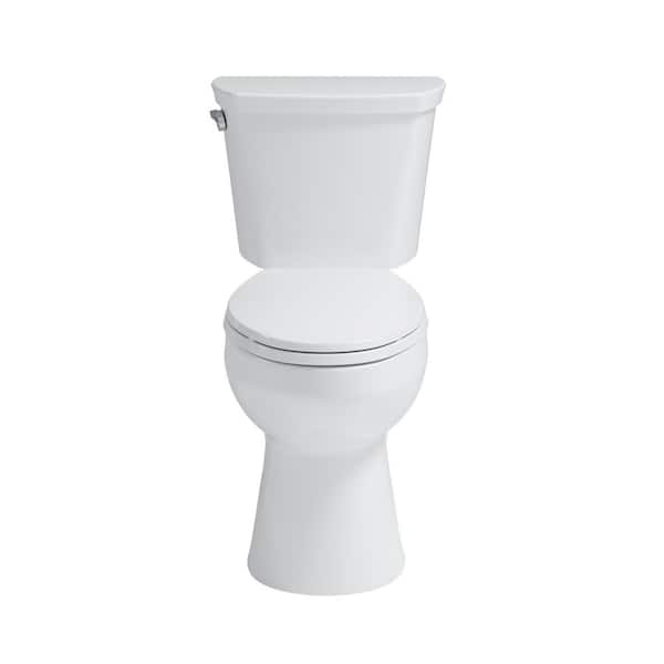 CRAFT + MAIN - Deven Flush Guard 12 in. 2-Piece 1.28 GPF Single Flush Elongated Toilet in White with Overflow Protection, Seat Included