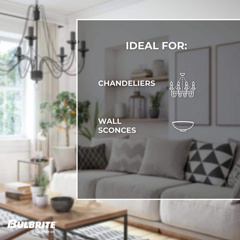 Pack of 4 Clear Dimmable T6 LED Candelabra Bulbs
