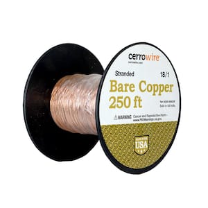 4 AWG 7 Strand Soft Drawn Bare Copper Wire Reel 200 ft