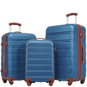 3-Piece Navy Blue Spinner Wheels, Rolling, Lockable Handle and Light-Weight Luggage Set
