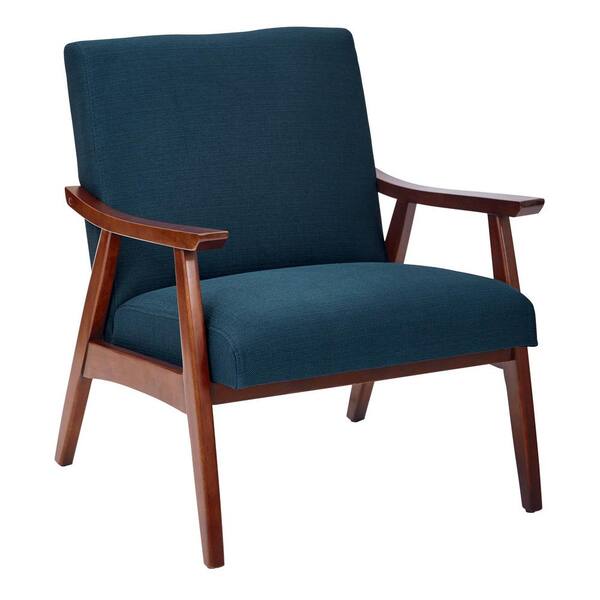 OS Home and Office Furniture Davis Dark Blue Upholstered Accent Chair ...