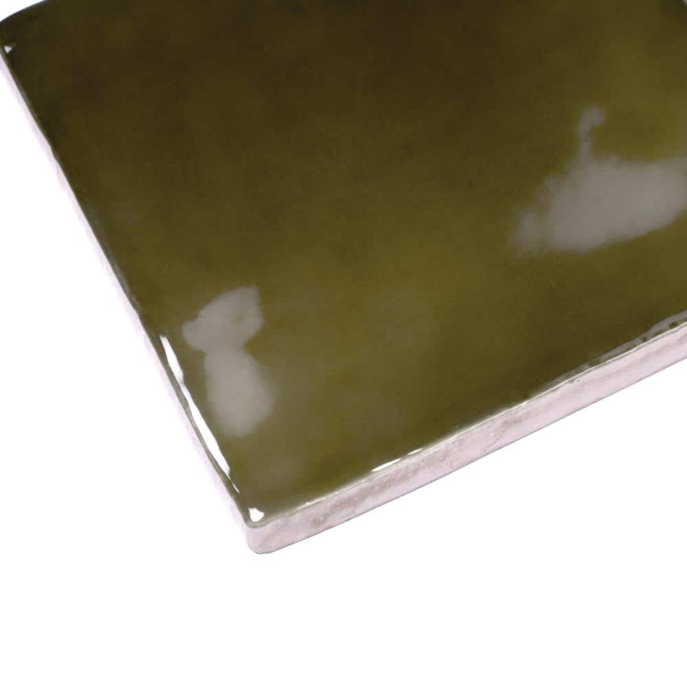 Olive Green Glossy Ceramic Square Wall and Floor Tile