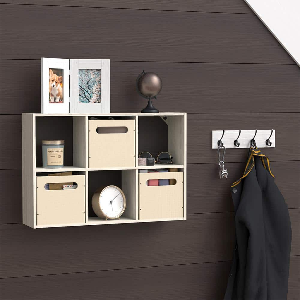 Bleached Walnut 6-Cube Mini Desktop Organizer