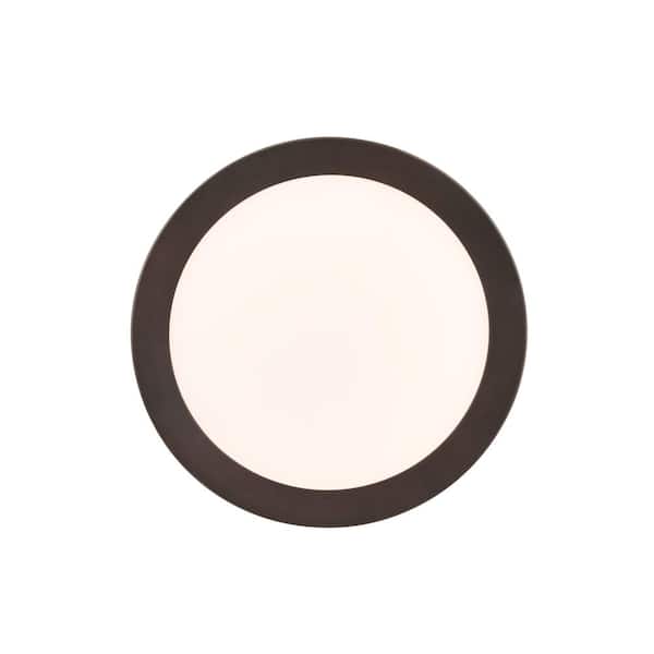 Home Decorators Collection Calloway 15 in. Bronze Integrated LED 5CCT Flush Mount