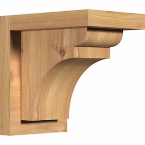 5-1/2 in. x 8 in. x 8 in. Western Red Cedar Yorktown Smooth Corbel with Backplate
