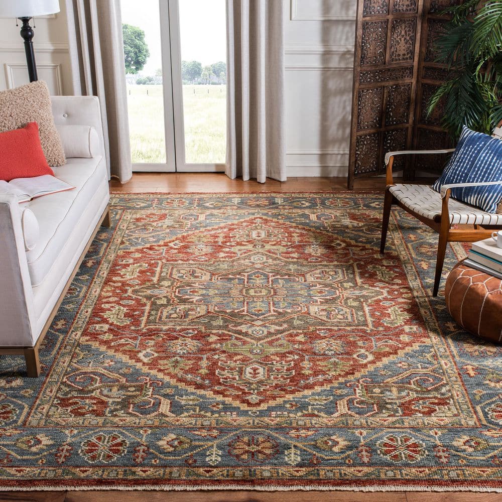 Samarkand 10 ft. x 14 ft. Red/Blue Ornate Medallion Area Rug price history on PriceWatchPro