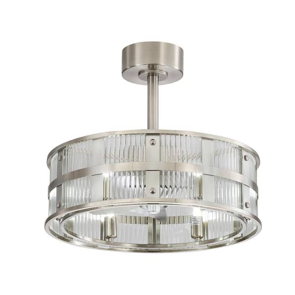 Lamober Ramon 20 in. Indoor Satin Nickel Ceiling Fan with Light Kit and Remote Control