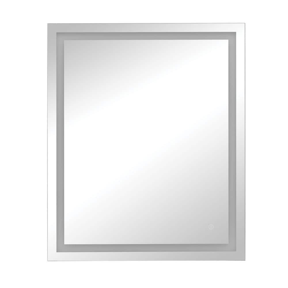 Tosca 36 in. W x 30 in. H Frameless Rectangular LED Light Bathroom Vanity Mirror in Aluminum, Silver -  100090