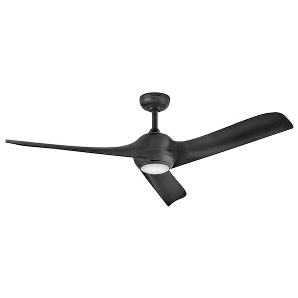 Tiburon 56.0 in. Indoor/Outdoor Integrated LED Matte Black Ceiling Fan with Remote Control