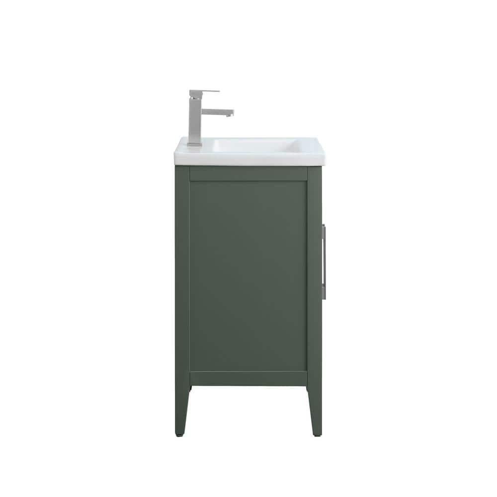 Vintage Green 24" Single Bathroom Vanity with Ceramic Countertop