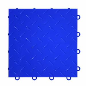 FlooringInc Blue Diamond 12 in. W x 12 in. L x 3/8 in. T Polypropylene Garage Flooring Tiles (52 Tiles/52 sq. ft.)