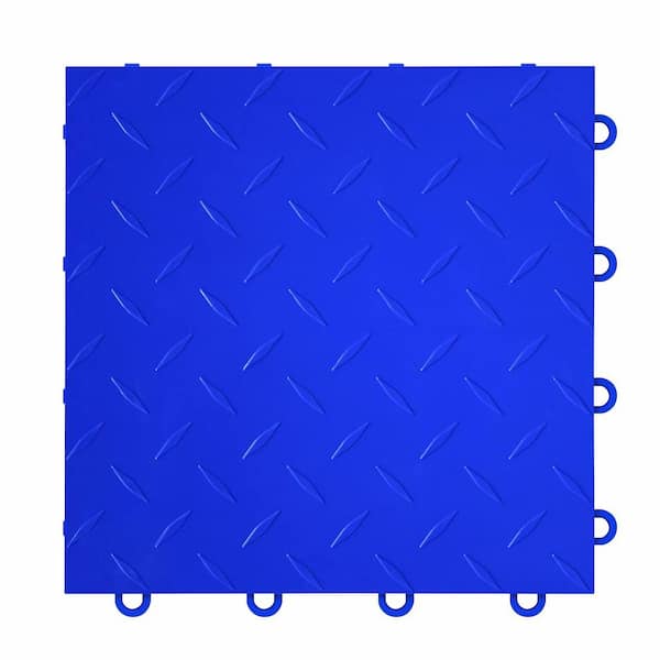 IncStores FlooringInc Blue Diamond 12 in. W x 12 in. L x 3/8 in. T Polypropylene Garage Flooring Tiles (52 Tiles/52 sq. ft.)