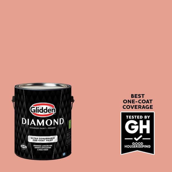 Glidden Diamond 1 gal. PPG1191-4 Coral Blush Satin Interior Paint with Primer
