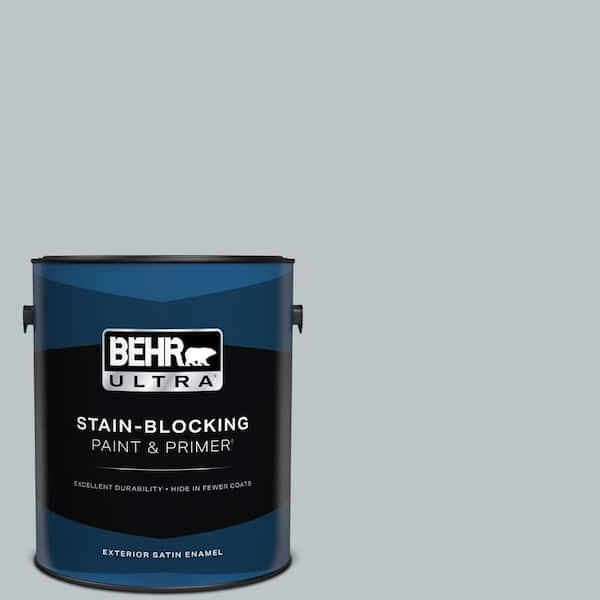 BEHR ULTRA 1 gal. #N490-2 Icicles Satin Enamel Exterior Paint & Primer