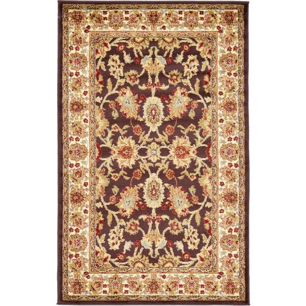 Unique Loom Voyage Springfield Brown 3' 3 x 5' 3 Area Rug 3120257 The