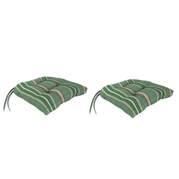 Jordan Manufacturing 17 in. L x 18 in. W x 3 in. T Tufted Outdoor Wicker Seat Cushion in Juanita Almond (2-Pack)