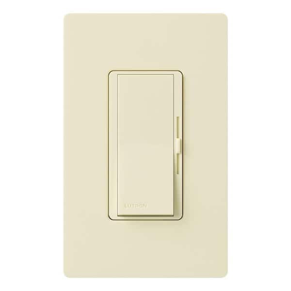 Lutron Diva Reverse-Phase Rocker Dimmer Switch, 250-Watt LED/Single Pole or 3-Way, Neutral Required, Almond