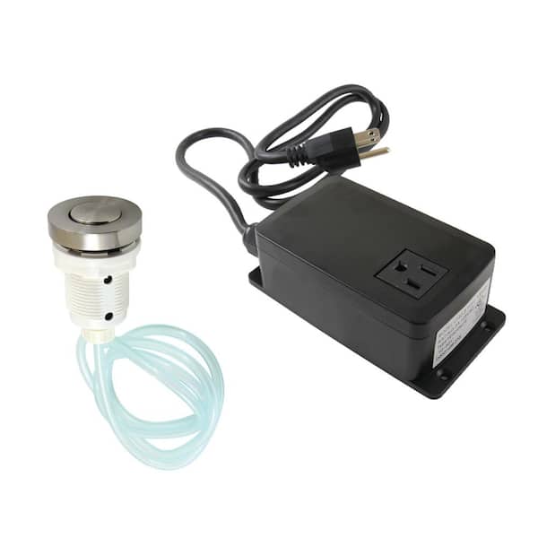 Trimscape Garbage Disposal Air Switch Kit, Dual Outlet Sink Top Switch Button in Brushed Nickel