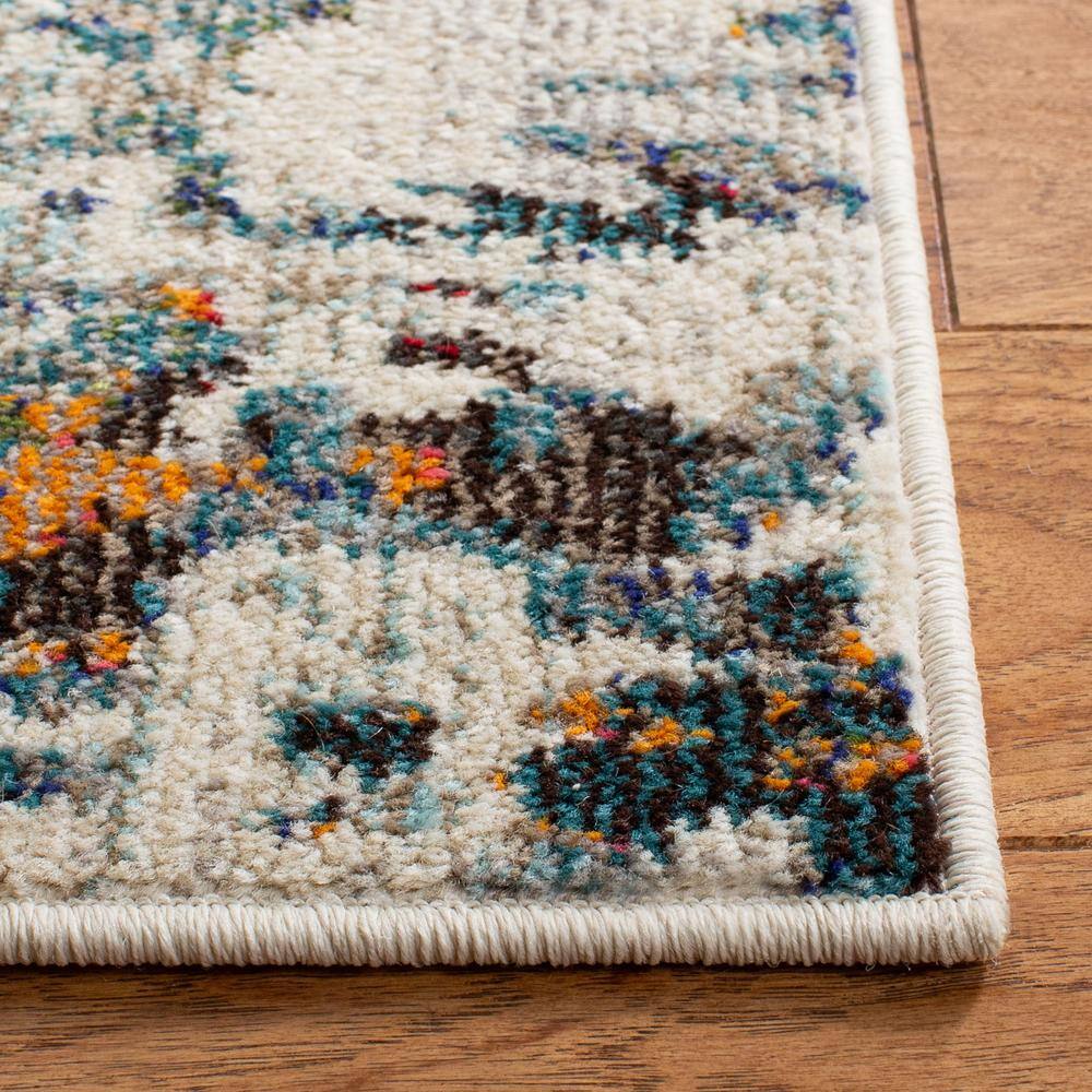 Elysian Gray & Blue Abstract 6' x 9' Synthetic Area Rug