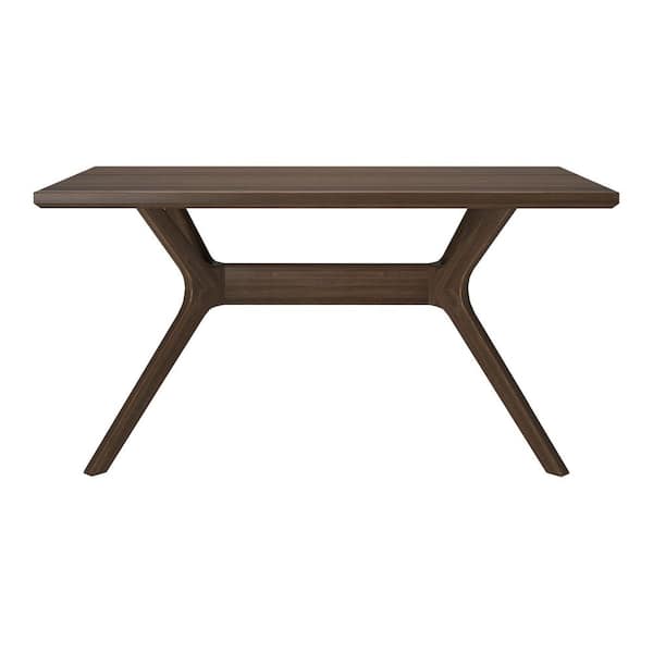 PLANK+BEAM Verso Scandinavian Walnut Wood 60 in. Cross Leg Dining