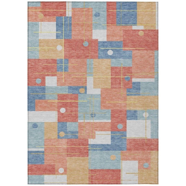 Chantille Machine Washable Indoor/Outdoor Abstract ACN2716 Coral 10 ft. x 14 ft. Area Rug