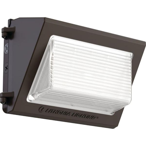 Contractor Select TWR1 250-Watt Equivalent Integrated LED Dark Bronze Wall Pack Light, Adjustable Lumens and CCT