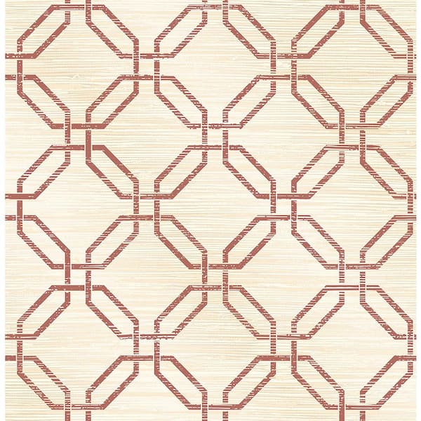 Brewster Phaius Burgundy Trellis Burgundy Wallpaper Sample