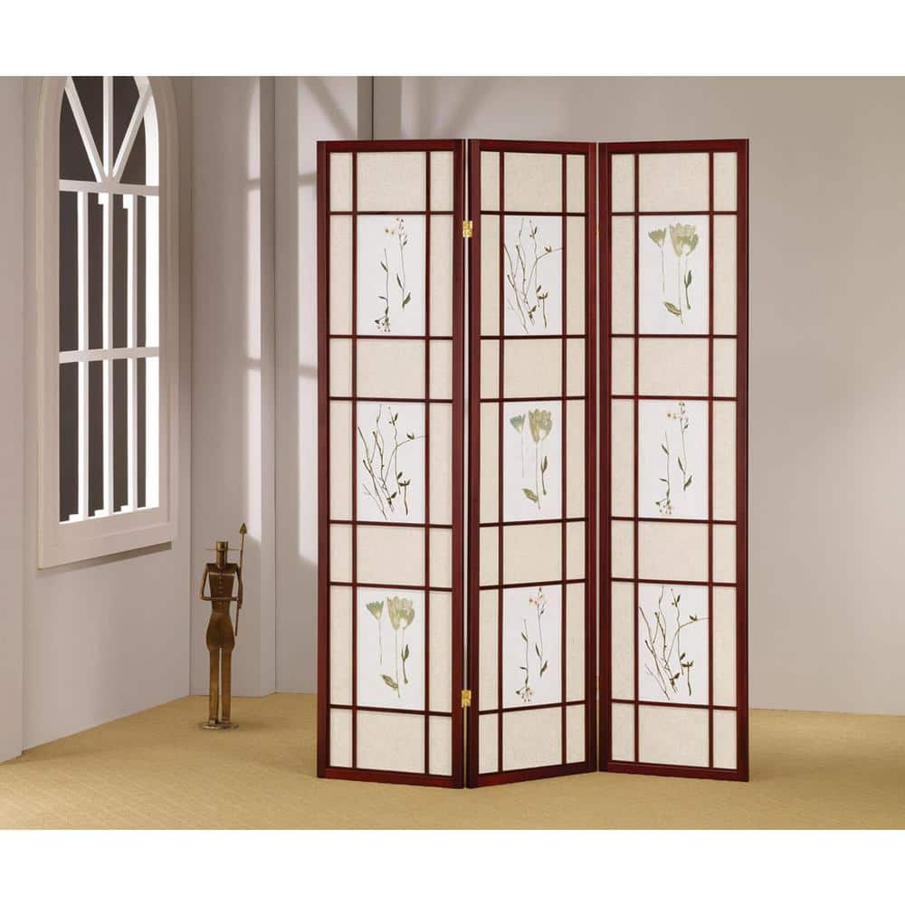 HONGVILLE Shoji Paper Screen Wood Panel Privacy Room Divider, Natural, 10  Panel